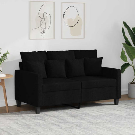 Vidaxl tweezitsbank 120 cm stof zwart