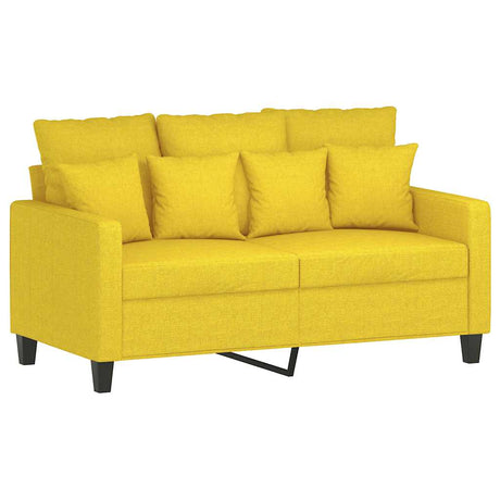 Vidaxl tweezitsbank 120 cm stof lichtgeel