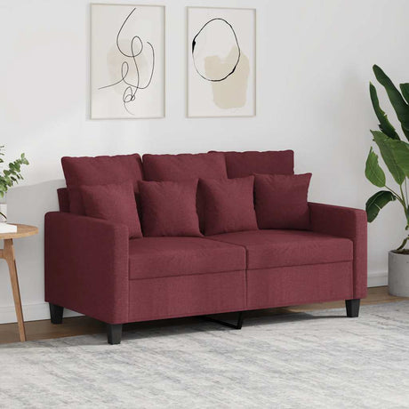 Vidaxl tweezitsbank 120 cm stof wijnrood