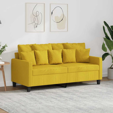 Vidaxl tweezitsbank 140 cm stof lichtgeel