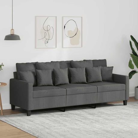 Vidaxl driezitsbank 180 cm stof donkergrijs