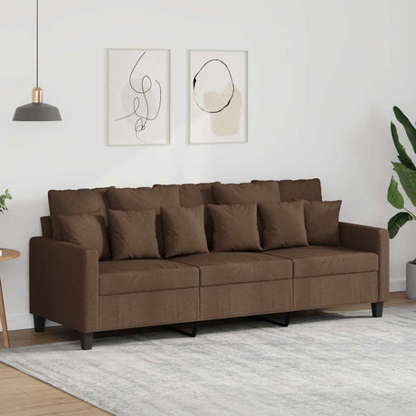 Vidaxl driezitsbank 180 cm stof bruin