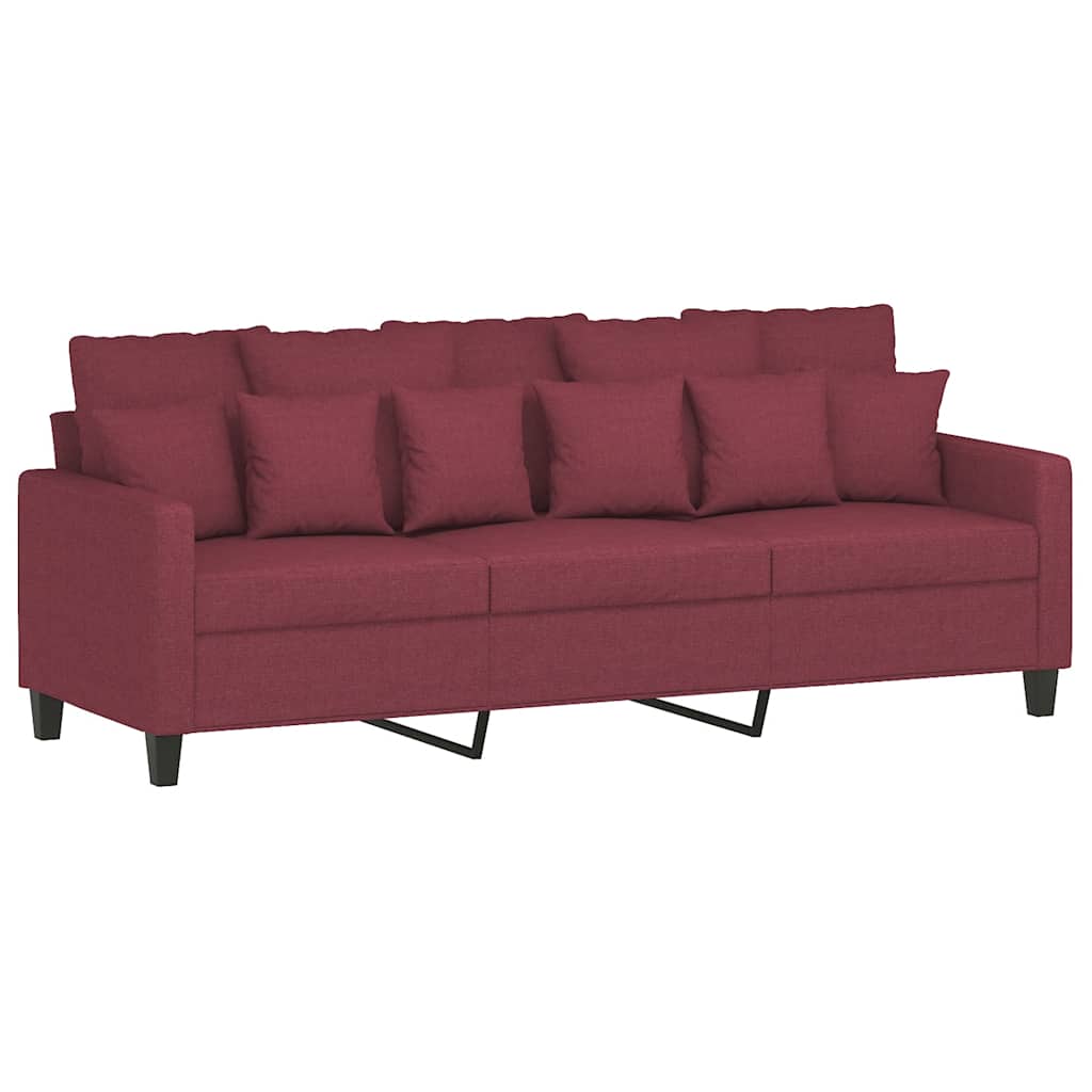 Vidaxl driezitsbank 180 cm stof wijnrood