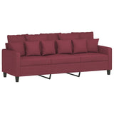 Vidaxl driezitsbank 180 cm stof wijnrood