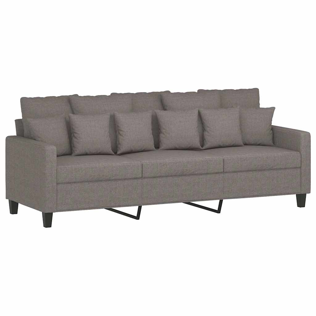 Vidaxl driezitsbank 180 cm stof taupe