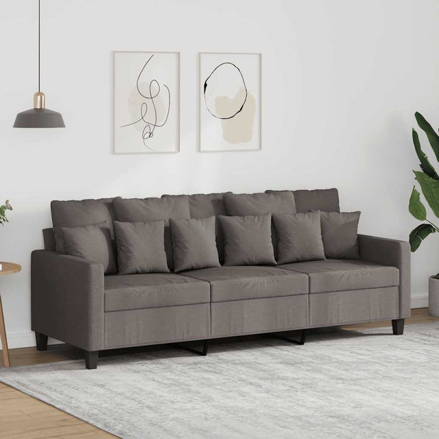 Vidaxl driezitsbank 180 cm stof taupe