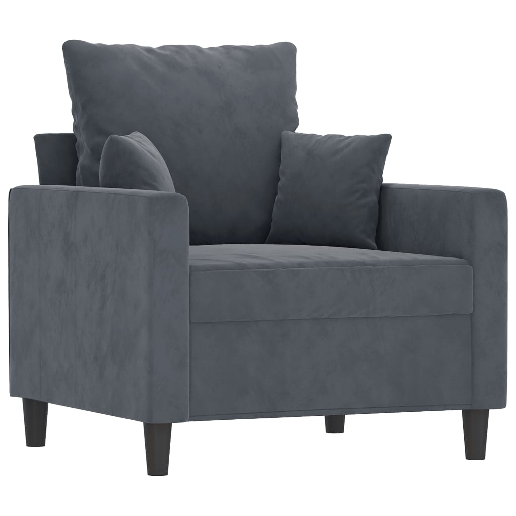 Vidaxl fauteuil 60 cm fluweel donkergrijs