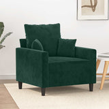 Vidaxl fauteuil 60 cm fluweel donkergroen