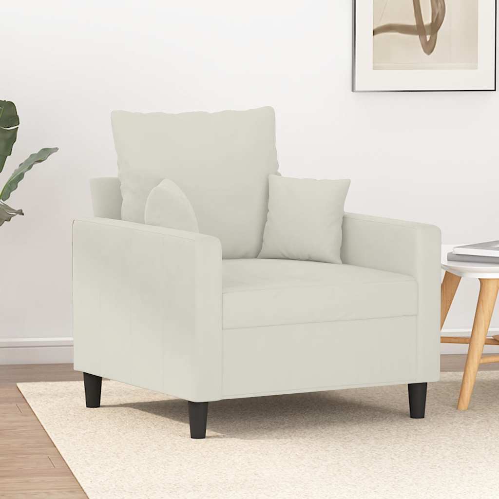 Vidaxl fauteuil 60 cm fluweel crèmekleurig