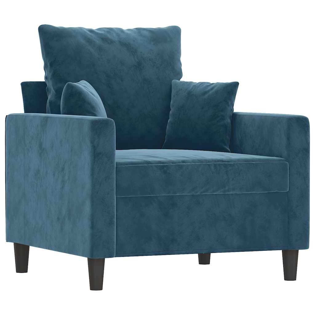 Vidaxl fauteuil 60 cm fluweel blauw