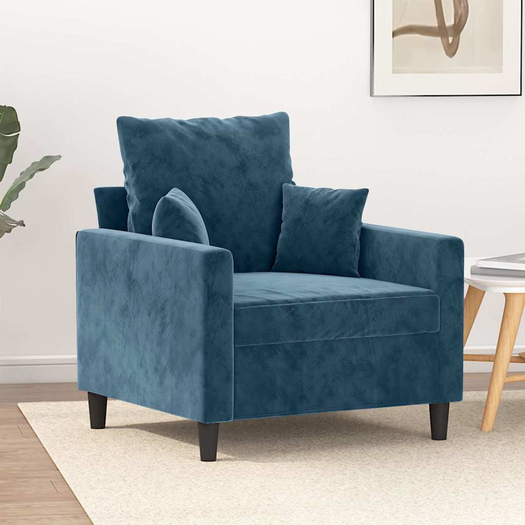 Vidaxl fauteuil 60 cm fluweel blauw