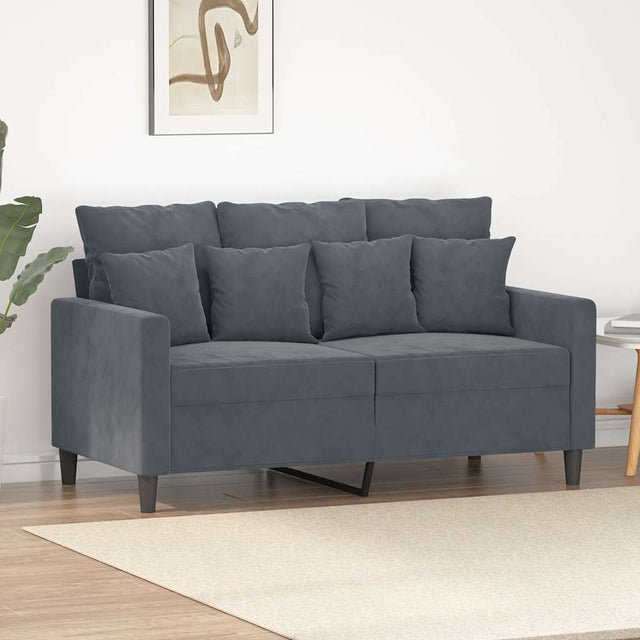 Vidaxl tweezitsbank 120 cm fluweel donkergrijs