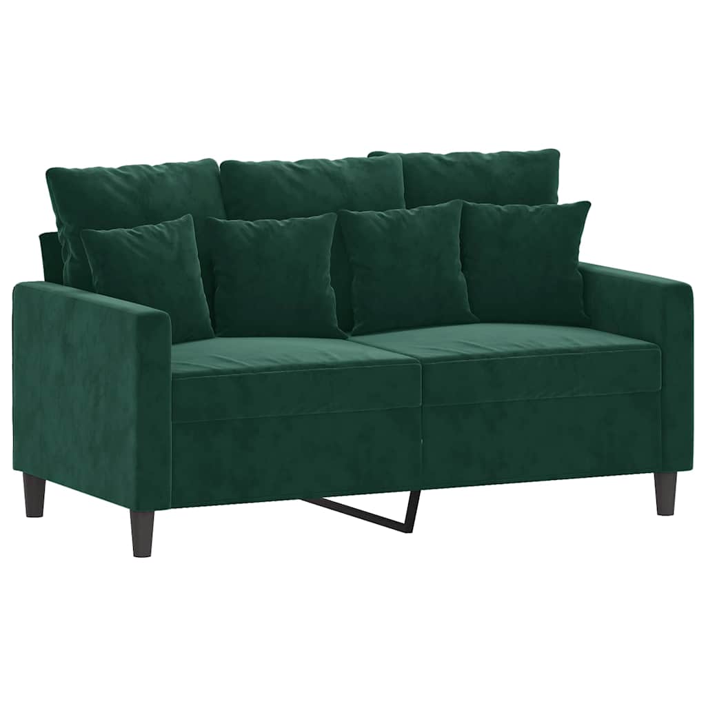 Vidaxl tweezitsbank 120 cm fluweel donkergroen