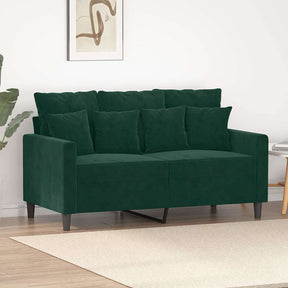Vidaxl tweezitsbank 120 cm fluweel donkergroen
