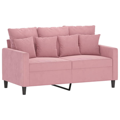 Vidaxl tweezitsbank 120 cm fluweel roze