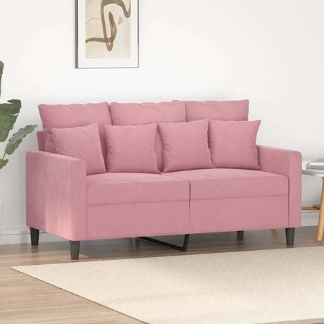 Vidaxl tweezitsbank 120 cm fluweel roze