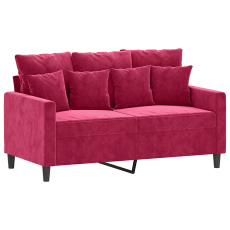 Vidaxl tweezitsbank 120 cm fluweel wijnrood