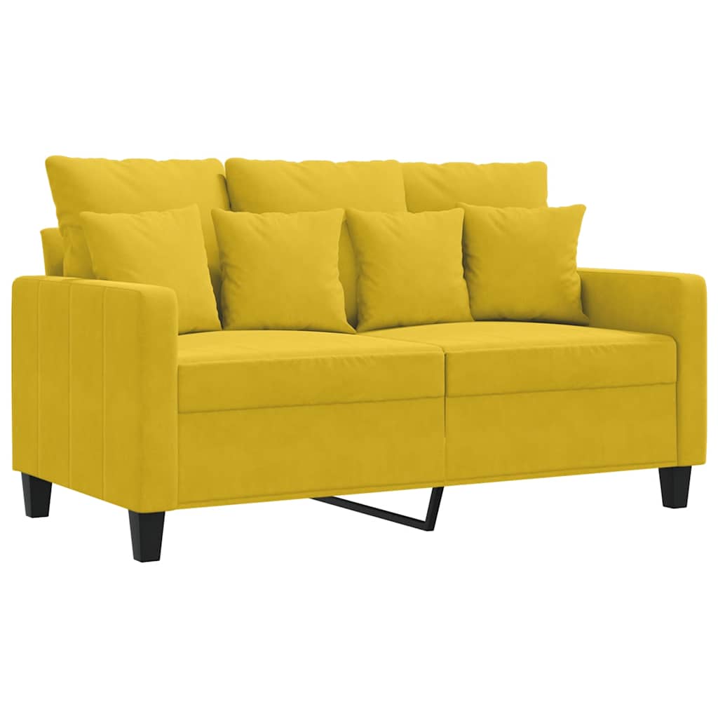 Vidaxl tweezitsbank 120 cm fluweel geel