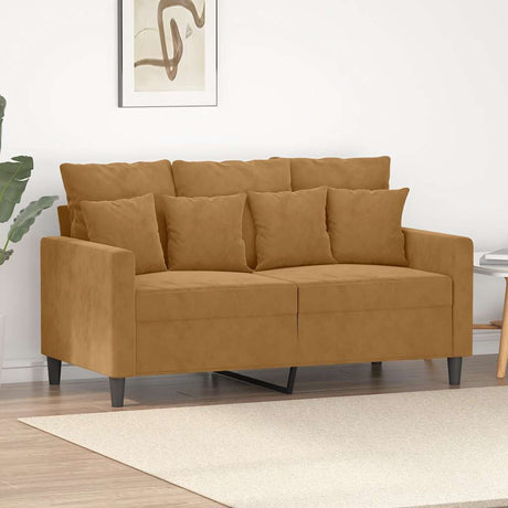 Vidaxl tweezitsbank 120 cm fluweel bruin
