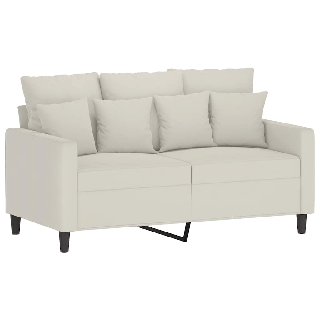Vidaxl tweezitsbank 120 cm fluweel crèmekleurig