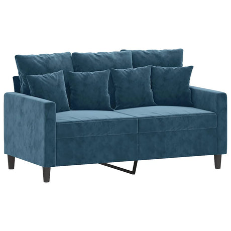 Vidaxl tweezitsbank 120 cm fluweel blauw