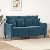 Vidaxl tweezitsbank 120 cm fluweel blauw