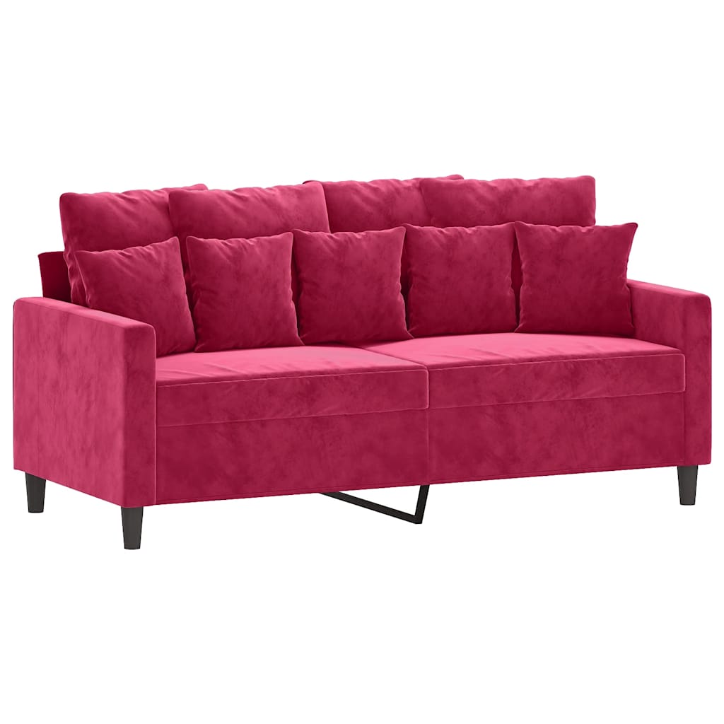 Vidaxl tweezitsbank 140 cm fluweel wijnrood