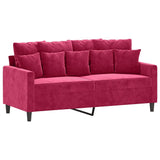 Vidaxl tweezitsbank 140 cm fluweel wijnrood