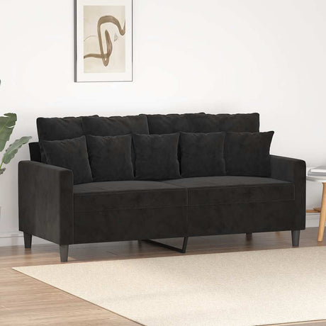 Vidaxl tweezitsbank 140 cm fluweel zwart