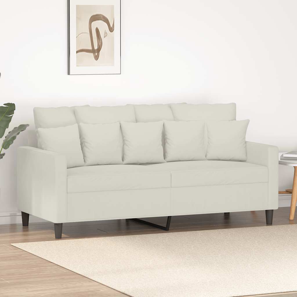 Vidaxl tweezitsbank 140 cm fluweel crèmekleurig