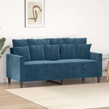 Vidaxl tweezitsbank 140 cm fluweel blauw