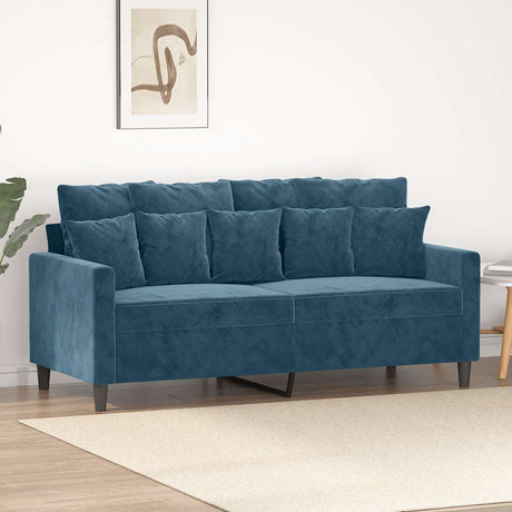 Vidaxl tweezitsbank 140 cm fluweel blauw