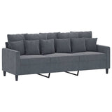 Vidaxl driezitsbank 180 cm fluweel donkergrijs