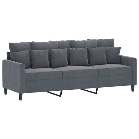 Vidaxl driezitsbank 180 cm fluweel donkergrijs