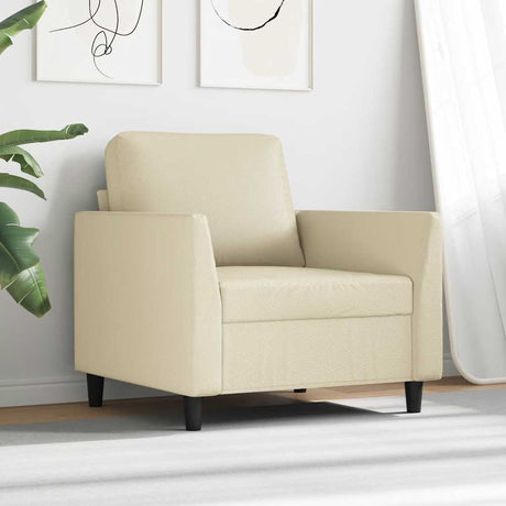 Vidaxl fauteuil 60 cm kunstleer crèmekleurig