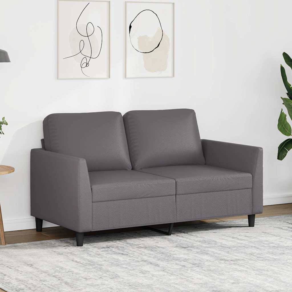 Vidaxl tweezitsbank 120 cm kunstleer grijs