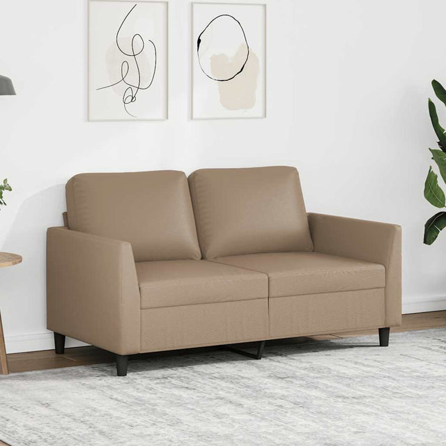 Vidaxl tweezitsbank 120 cm kunstleer cappuccinokleurig