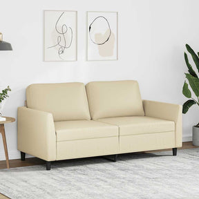 Vidaxl tweezitsbank 140 cm kunstleer crèmekleurig
