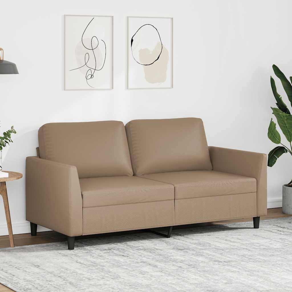 Vidaxl tweezitsbank 140 cm kunstleer cappuccinokleurig
