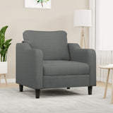 Vidaxl fauteuil 60 cm stof donkergrijs