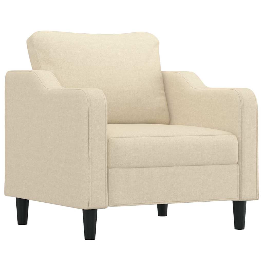 Vidaxl fauteuil 60 cm stof crèmekleurig