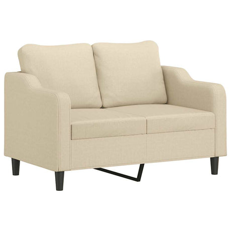 Vidaxl tweezitsbank 120 cm stof crèmekleurig