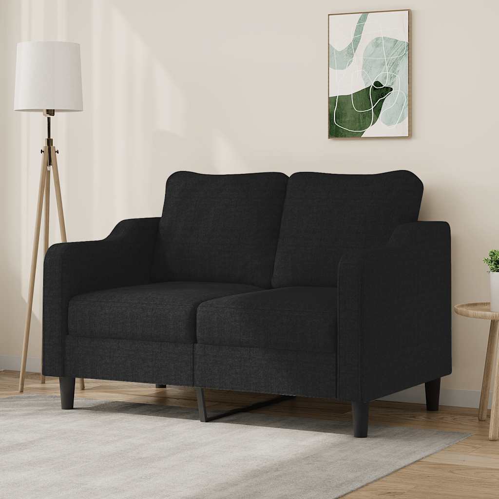 Vidaxl tweezitsbank 120 cm stof zwart