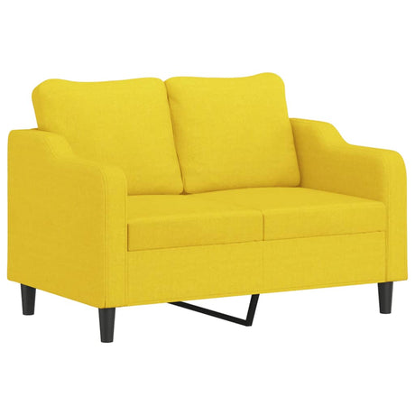 Vidaxl tweezitsbank 120 cm stof lichtgeel
