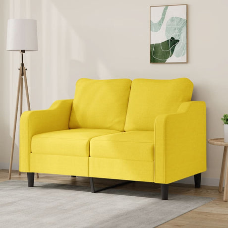 Vidaxl tweezitsbank 120 cm stof lichtgeel