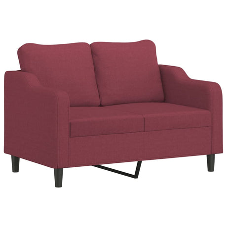 Vidaxl tweezitsbank 120 cm stof wijnrood