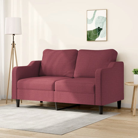 Vidaxl tweezitsbank 140 cm stof wijnrood