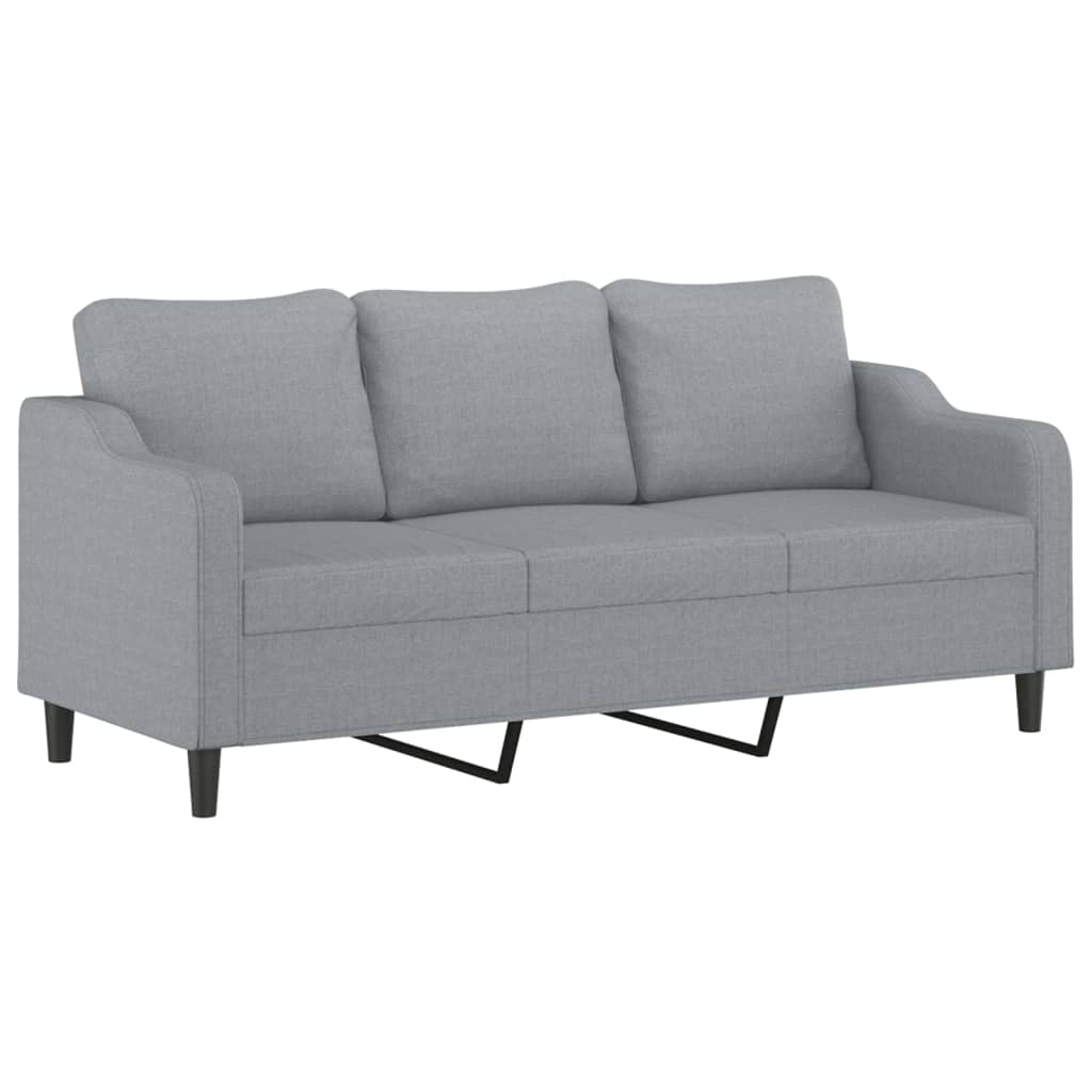 Vidaxl driezitsbank 180 cm stof lichtgrijs