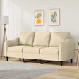 Vidaxl driezitsbank 180 cm stof crèmekleurig