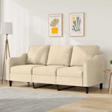 Vidaxl driezitsbank 180 cm stof crèmekleurig